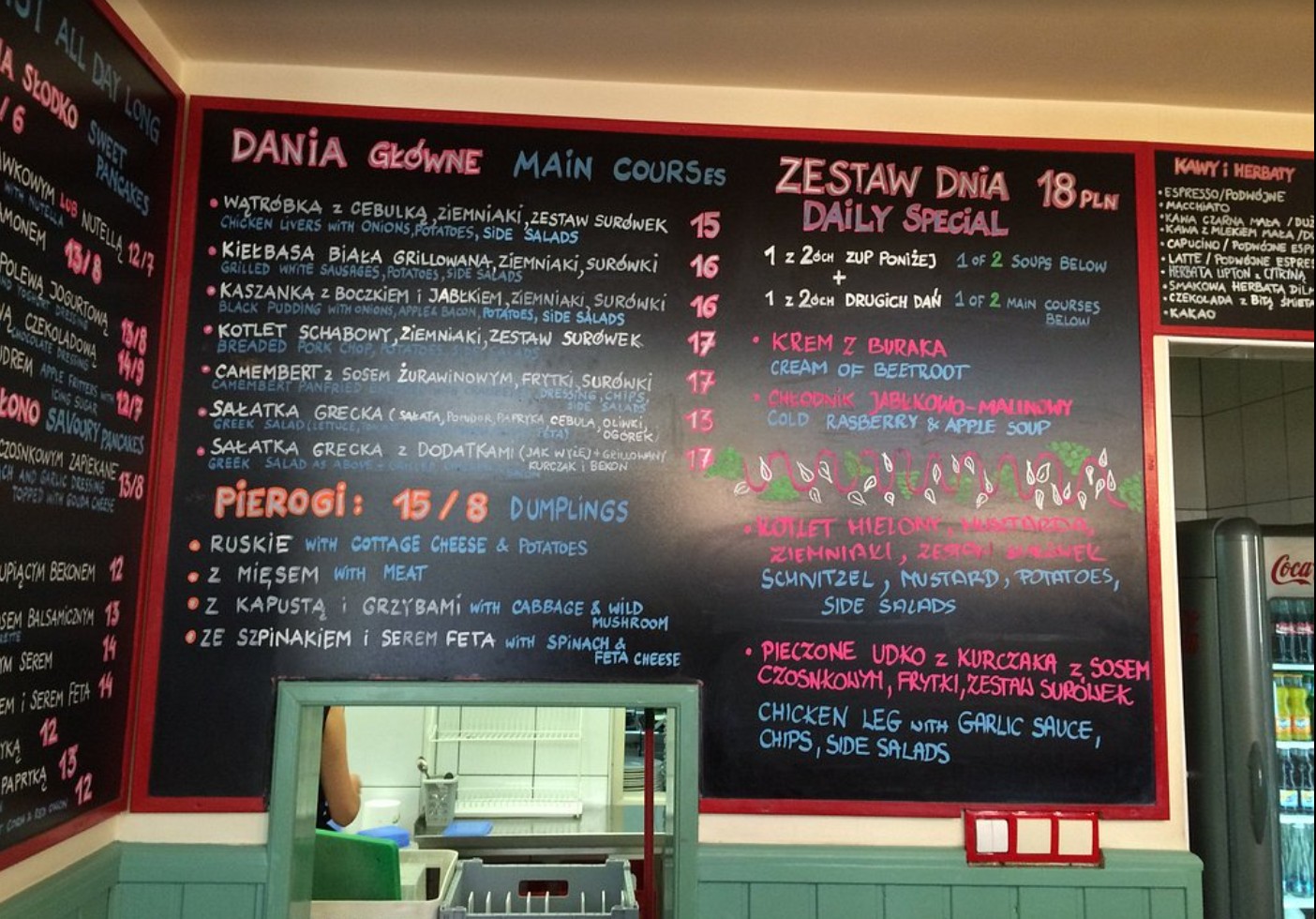 Menu Milkbar Tomasza